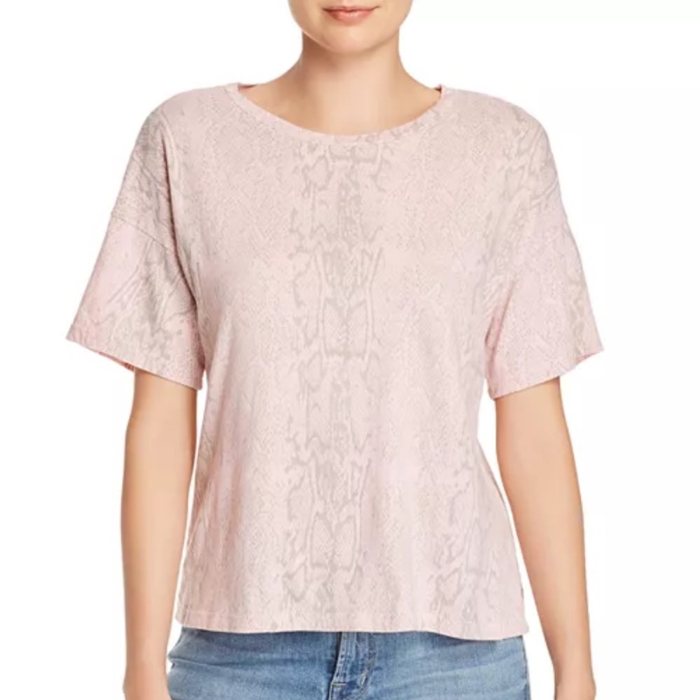 LNA Boxy Snakeskin Print Tee Pink & Grey size small EUC